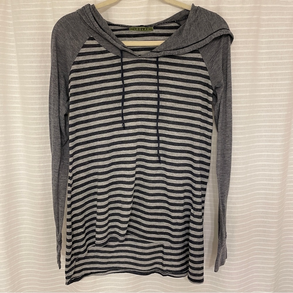 Velvet Striped Lounge Hoodie